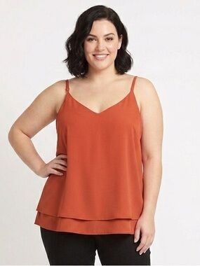 SIZE “X” (12/14) Pennington’s Cami Tank, Double Layer Bottom Accents, NEW